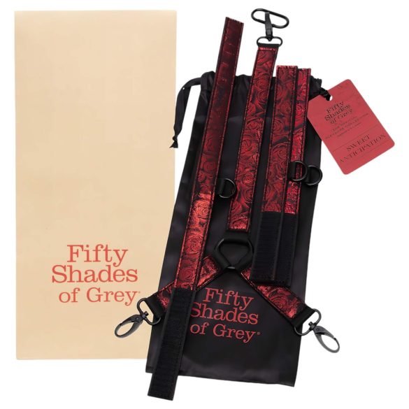 As Cinquenta Sombras - Conjunto de Amarras para Pescoço (Preto-Vermelho)