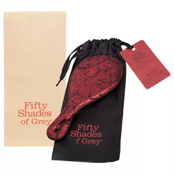 Fifty Shades of Grey - chicote BDSM - couro preto/vermelho