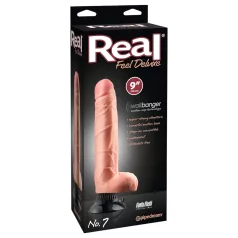  Real Feel Deluxe No.7 - vibrador realístico com escroto - cor natural