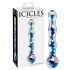 Icicles No. 08 - ondulado, duplo, dildo de vidro (transparente-azul)