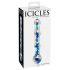 Icicles No. 08 - ondulado, duplo, dildo de vidro (transparente-azul)