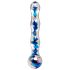 Icicles No. 08 - ondulado, duplo, dildo de vidro (transparente-azul)