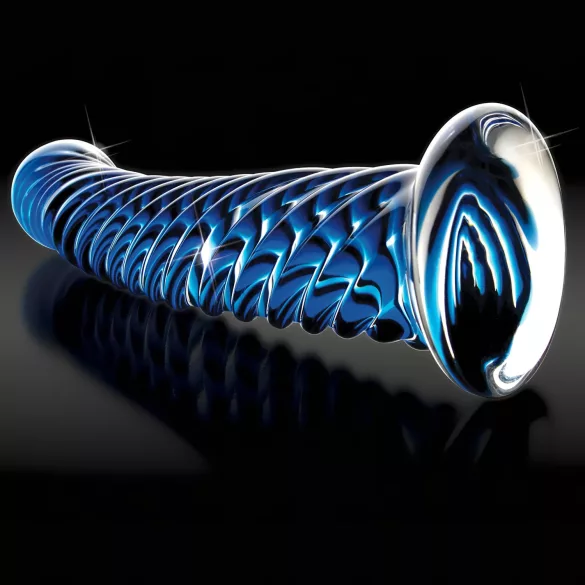 Icicles No. 29 - dildo de vidro espiral para pénis - azul
