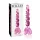 Icicles No. 43 - dildo de vidro com contas e coração - rosa