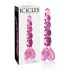 Icicles Nº 43 - Vibrador de Vidro com Pérolas e Coração (Rosa)