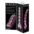 Icicles No. 43 - dildo de vidro com contas e coração - rosa