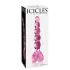 Icicles No. 43 - dildo de vidro com contas e coração - rosa