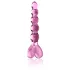 Icicles No. 43 - dildo de vidro com contas e coração - rosa
