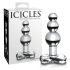 Icicles Nº 47 - Plug Anal de Vidro com Três Pérolas (Transparente)