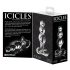 Icicles Nº 47 - Plug Anal de Vidro com Três Pérolas (Transparente)