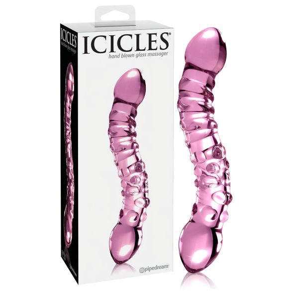 Icicles No. 55 - Dildo de Vidro Dupla Ponta G-Spot (Rosa)