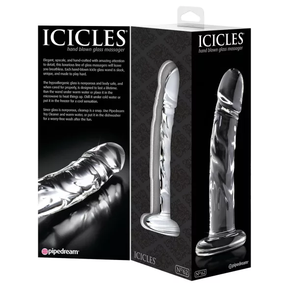 Icicles No. 62 - dildo de vidro com pênis - transparente