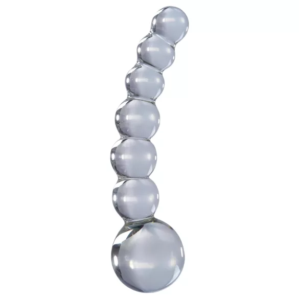 Icicles No. 66 - dildo de vidro curvo com bolas - transparente