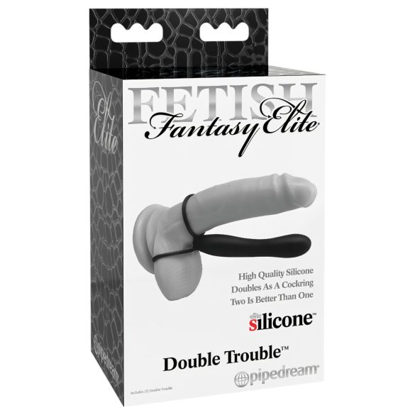 Duplo Prazer Fetiche – Dildo com anel peniano preto