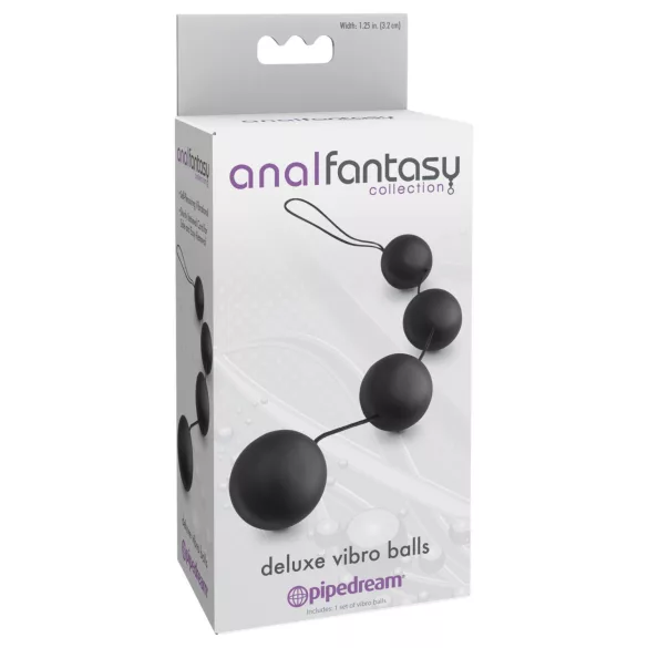 Anal Fantasy - contas anais com bolas internas (preto)