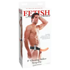   Pipedream - Fetish Strap-On 8 - arnês com vibrador oco acoplável (cor natural)