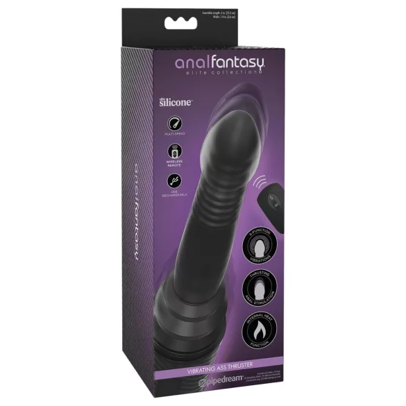 Analfantasy - vibrador anal empurrador - recarregável silicone preto