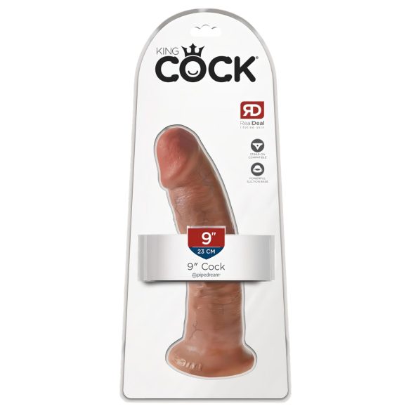 King Cock 9 - Dildo Realista com Ventosa (23cm) - Tom Escuro