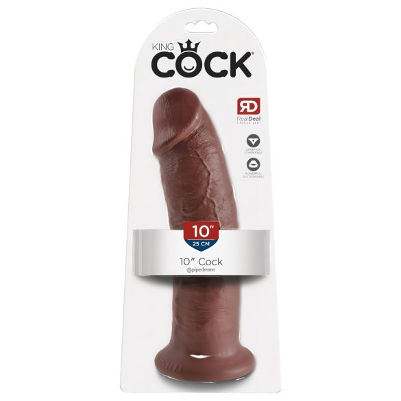 King Cock 10 - Dildo marrom com ventosa grande (25cm)