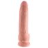 King Cock 9 - Dildo com ventosa e testículos (23 cm) - cor natural