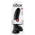 King Cock - dildo realístico com ventosa e escroto 23cm - preto