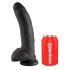King Cock 9 - Dildo preto com ventosa e testículos (23cm)