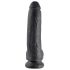 King Cock 9 - Dildo preto com ventosa e testículos (23cm)