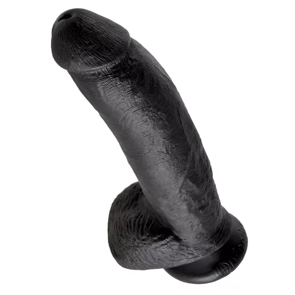 King Cock - dildo realístico com ventosa e escroto 23cm - preto