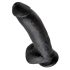 King Cock 9 - Dildo preto com ventosa e testículos (23cm)