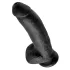 King Cock - dildo realístico com ventosa e escroto 23cm - preto