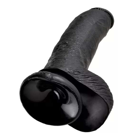 King Cock - dildo realístico com ventosa e escroto 23cm - preto