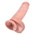 King Cock 11 - Dildo com ventosa e testículos (28cm) - natural