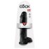 King Cock 11 - Dildo preto c/ ventosa e testículos (28cm)