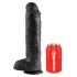 King Cock 11 - Dildo preto c/ ventosa e testículos (28cm)