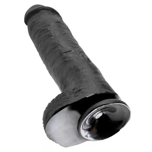 King Cock 11 - dildo com ventosa e escroto 28cm - preto