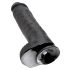 King Cock 11 - Dildo preto c/ ventosa e testículos (28cm)