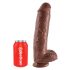 King Cock 11 - Dildo Marrom c/ Ventosa e Testículos (28cm)