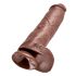 King Cock 11 - Dildo Marrom c/ Ventosa e Testículos (28cm)