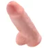 King Cock - dildo realístico com ventosa e testículos 23cm - cor natural