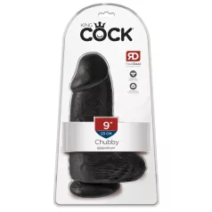 King Cock - dildo com ventosa e escroto 23cm - preto