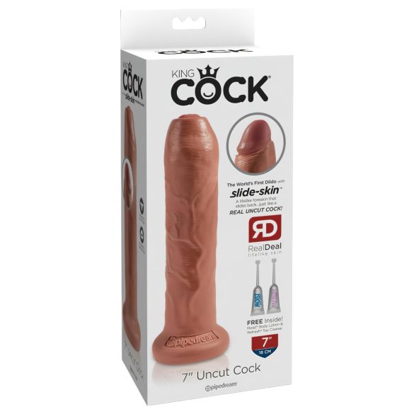 King Cock 7 - Dildo Realista (18cm) - Tons Naturais Escuros