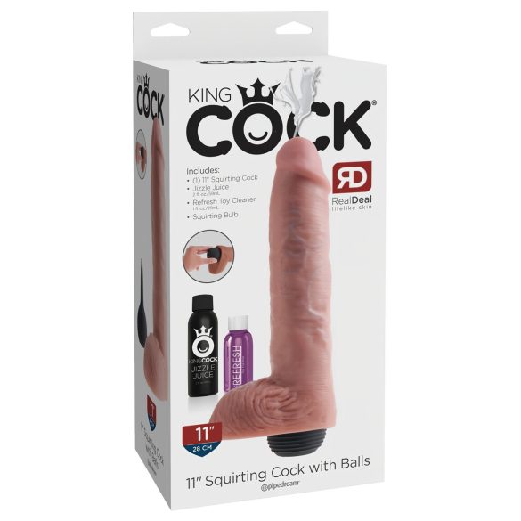 King Cock 11 - Dildo Realista com Ejeção (28cm) - Natural