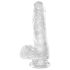 King Cock Clear 6 - dildo pequeno com ventosa e testículos (15cm)