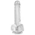 King Cock Clear 6 - dildo com ventosa e escroto - transparente 15cm
