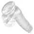 King Cock Clear 6 - dildo com ventosa e escroto - transparente 15cm
