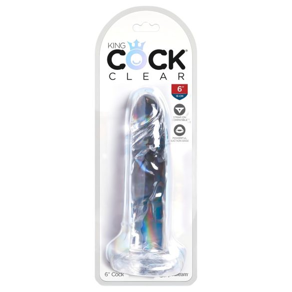 King Cock Clear 6 - Dildo com ventosa (15cm)