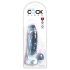 King Cock Clear 7 - Dildo com Ventosa e Escroto (18cm)