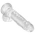 King Cock Clear 7 - Dildo com Ventosa e Escroto (18cm)
