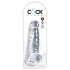 King Cock Clear 8 - dildo com ventosa e escroto - 20cm