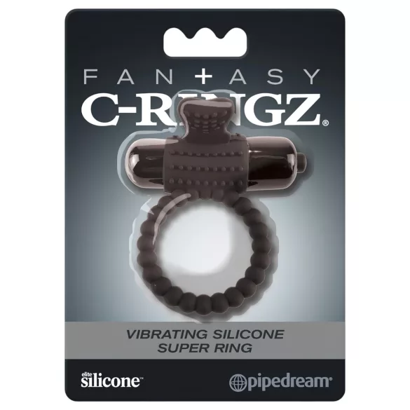Pipedream Fantasy C-Ringz - anel peniano vibratório - silicone preto